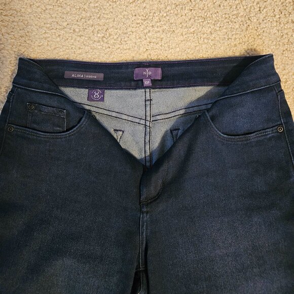 NYDJ Alina Legging Straight Leg Cuffed Jeans Women's Mid-Rise Casual Size 10P - Picture 6 of 6